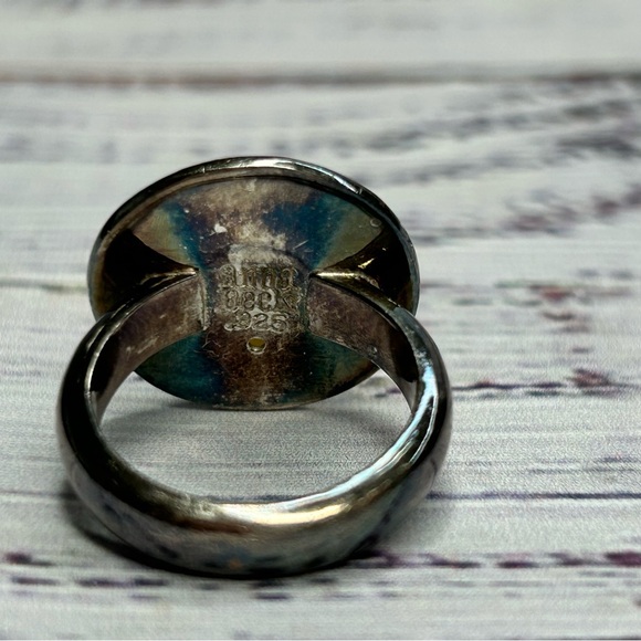 ANNA BECK 925 Silver Stone Women's Cocktail Ring, Size 7 - Picture 7 of 9